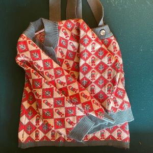 2 piece cardigan and skirt/suspenders set in approximate size 4/5